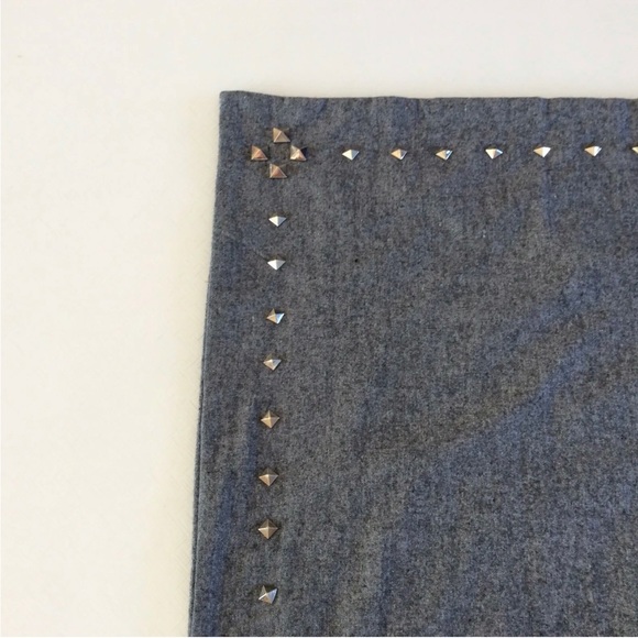 Michael Kors MK Home Decorative Pillow Cover Square 26x26 Wool Rayon Metal Studs - Picture 2 of 6